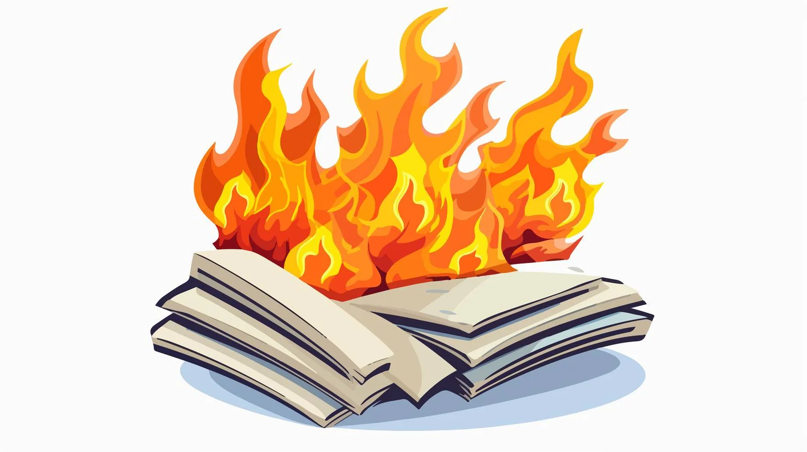 Burning Business Files Sticker — free download from Dotvec
