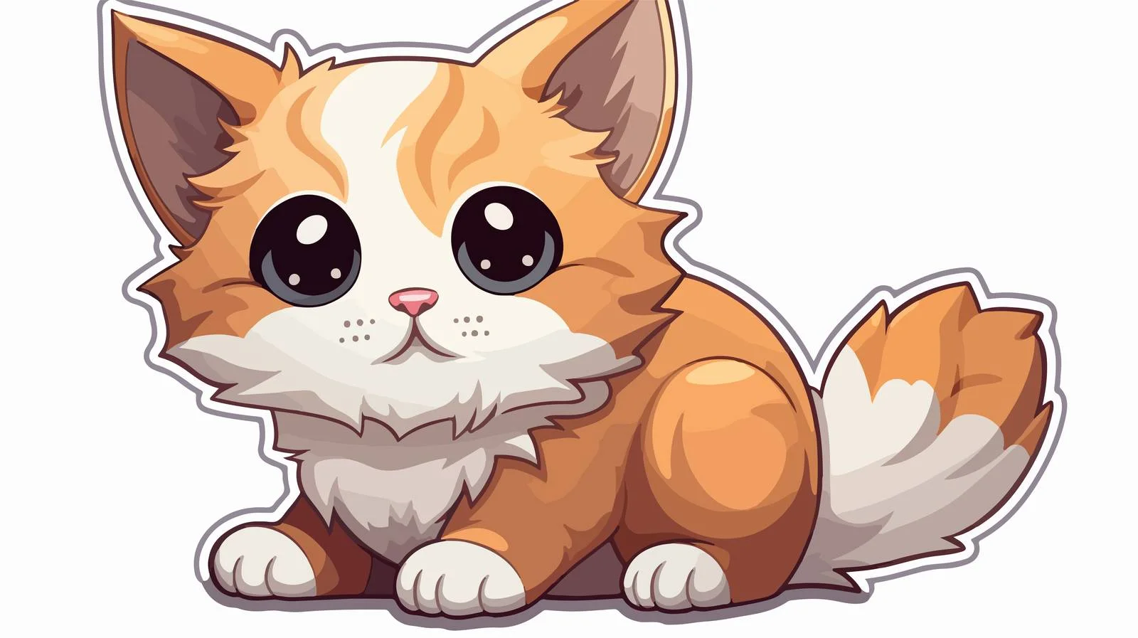 Cartoon Cat Sticker Vector Illustration — free download from Dotvec