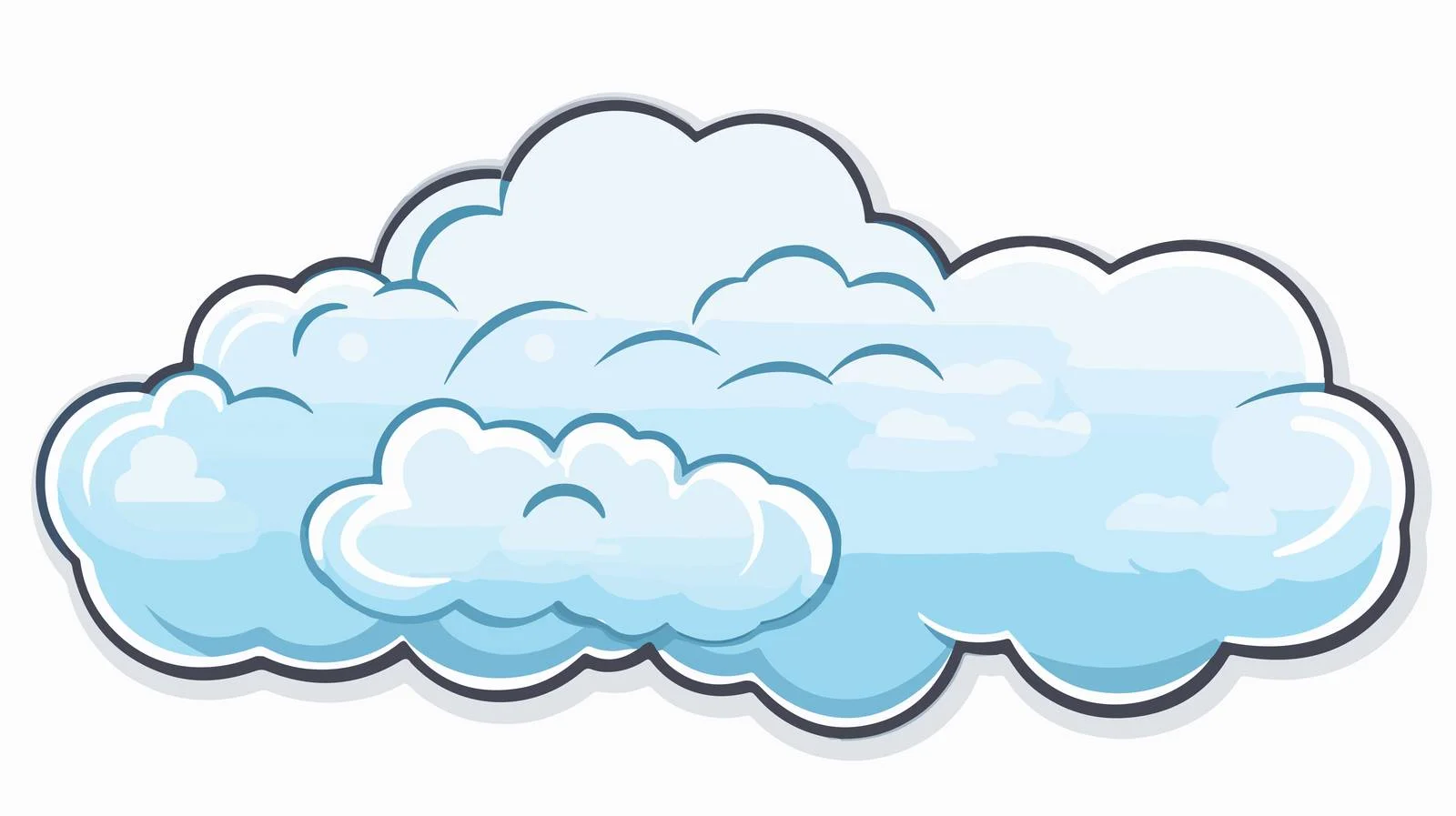 Cartoon Cloud Sticker Vector Illustration — free download from Dotvec