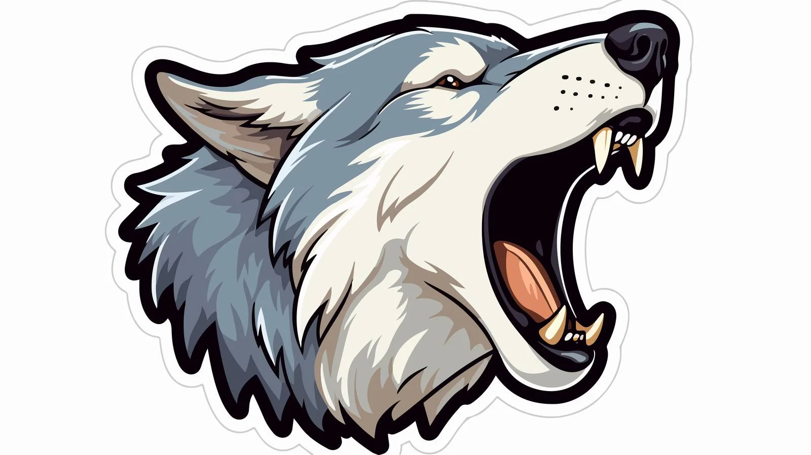 Sad Cartoon Wolf Sticker — free download from Dotvec