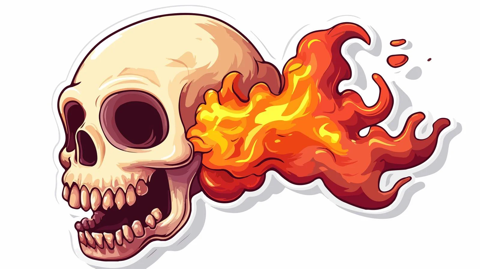 Eerie Fire Skull Sticker — free download from Dotvec