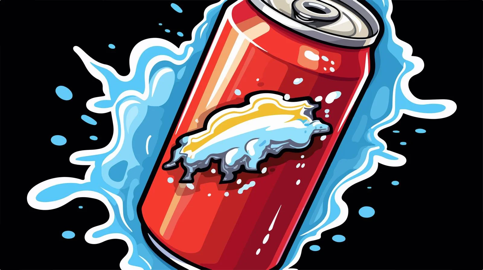 Fizzing Soda Can Sticker — free download from Dotvec