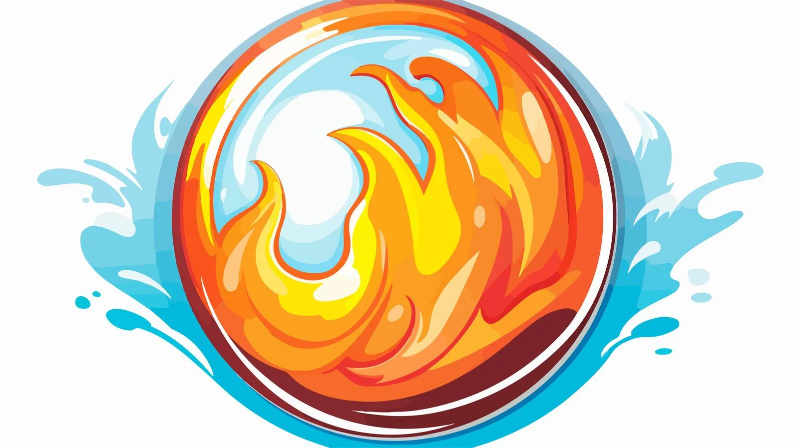 Cartoon Flaming Pool Ball Sticker — free download from Dotvec