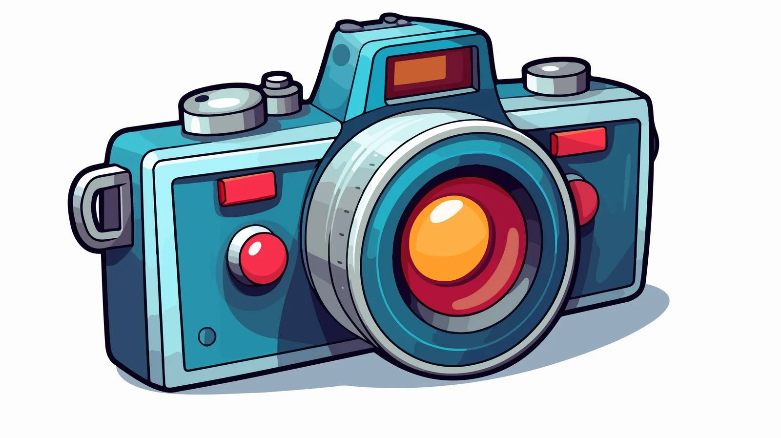 Cartoon Camera Flashing Sticker — free download from Dotvec