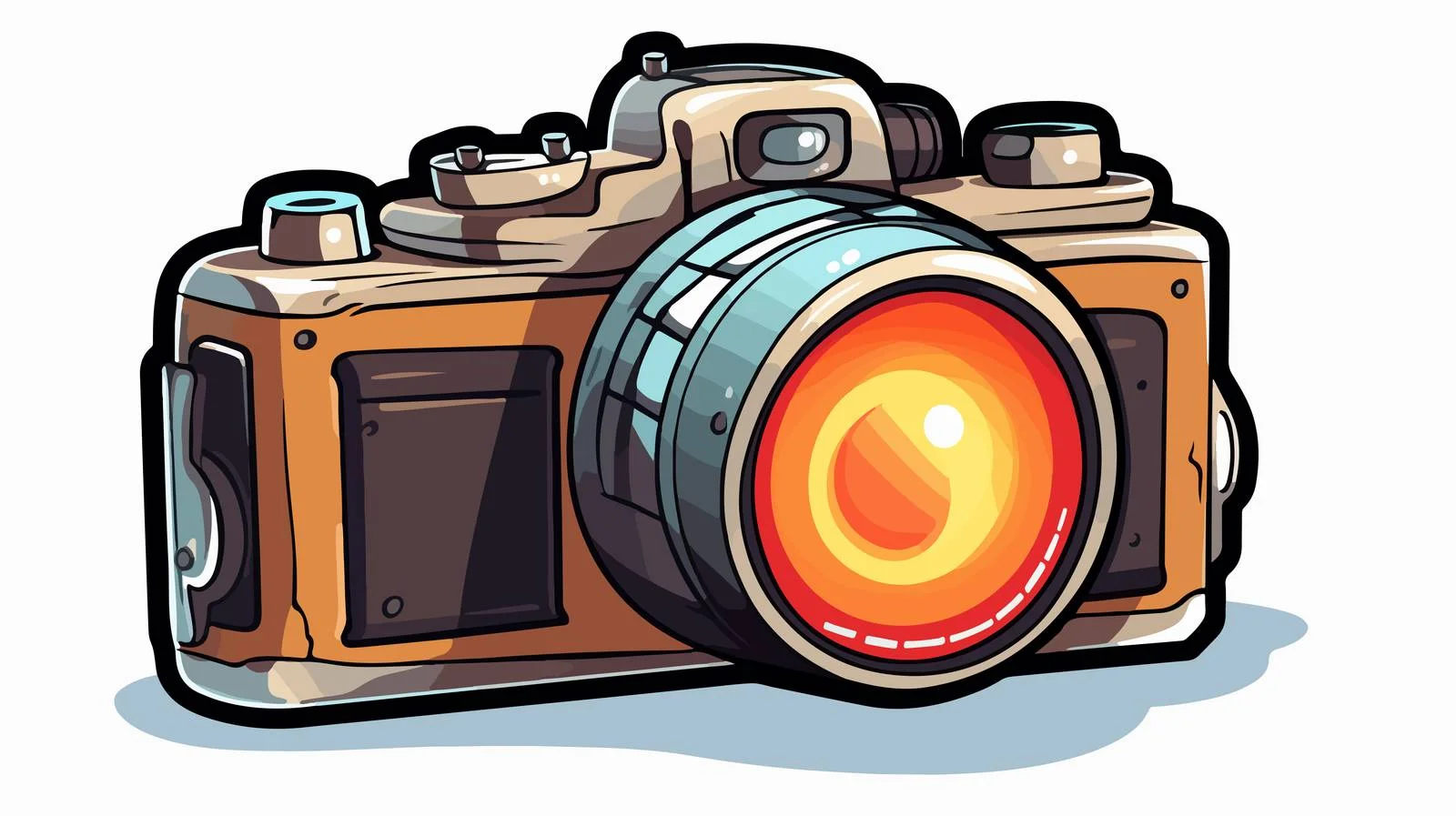 Cartoon Flashing Camera Sticker — free download from Dotvec