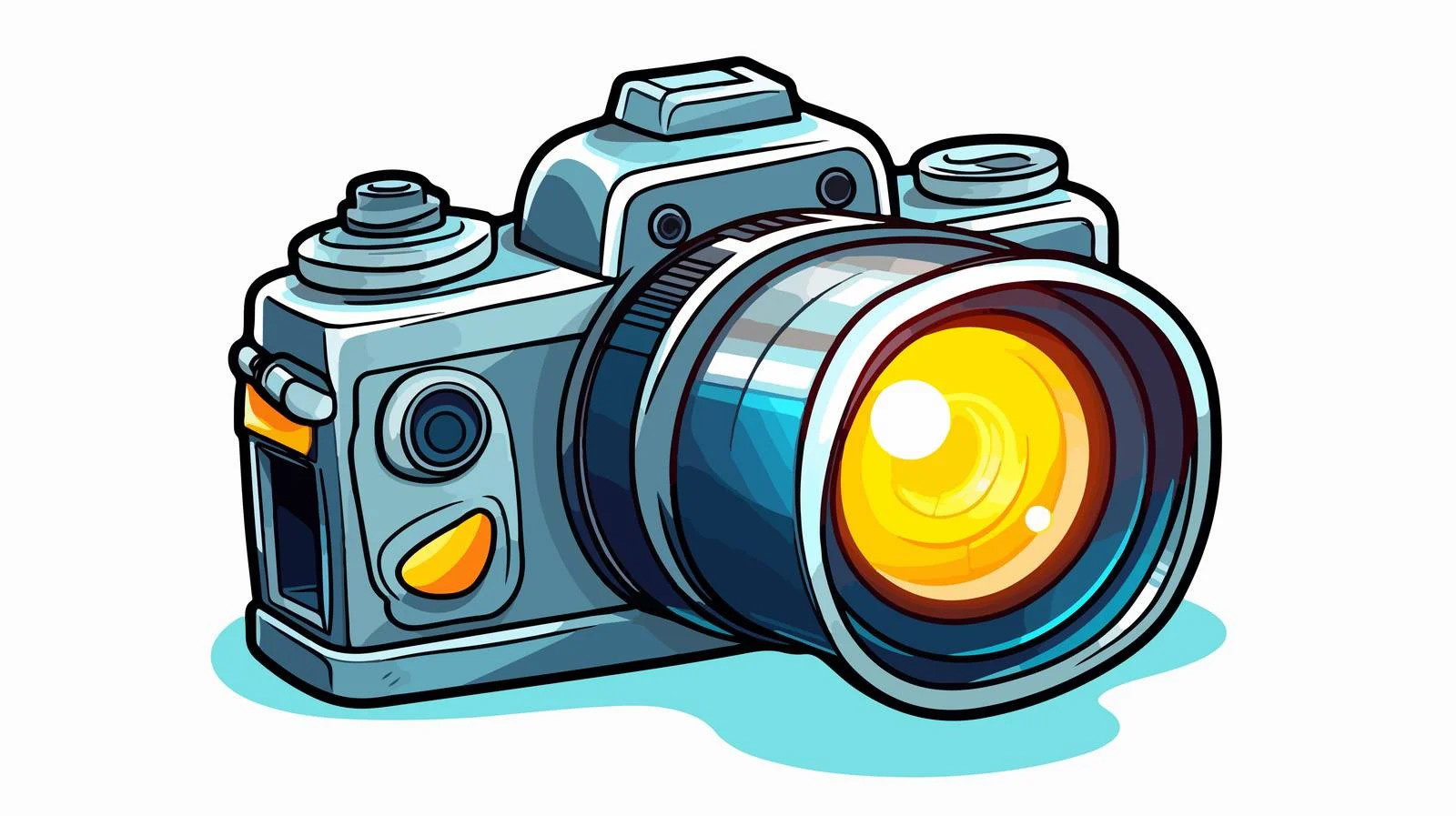 Cartoon Flashing Camera Sticker — free download from Dotvec