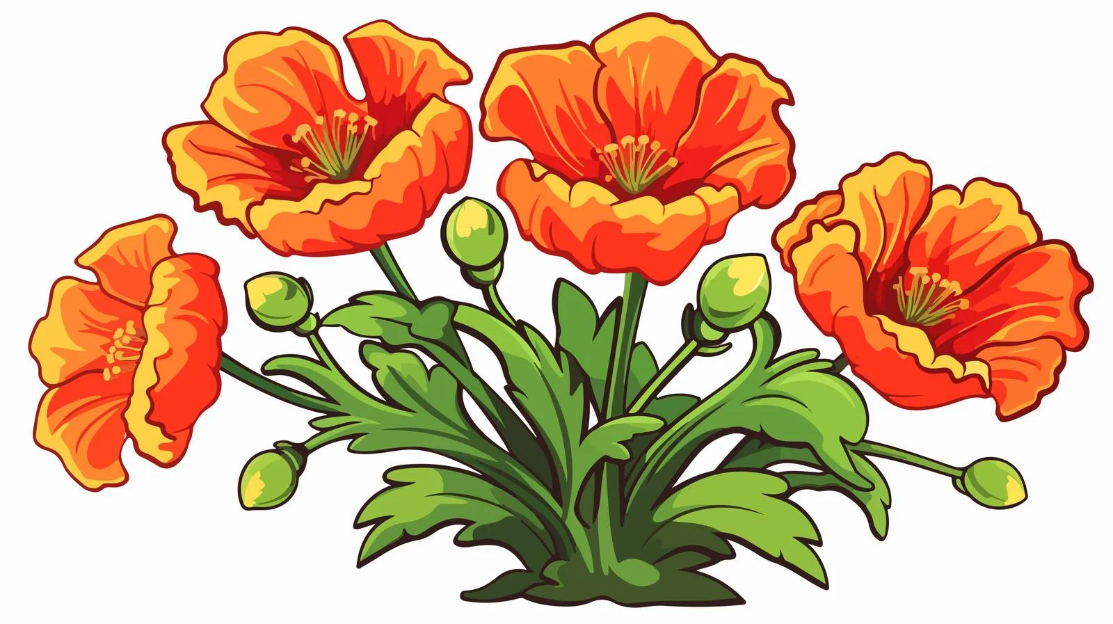 Cartoon Flowers Sticker Illustration — free download from Dotvec