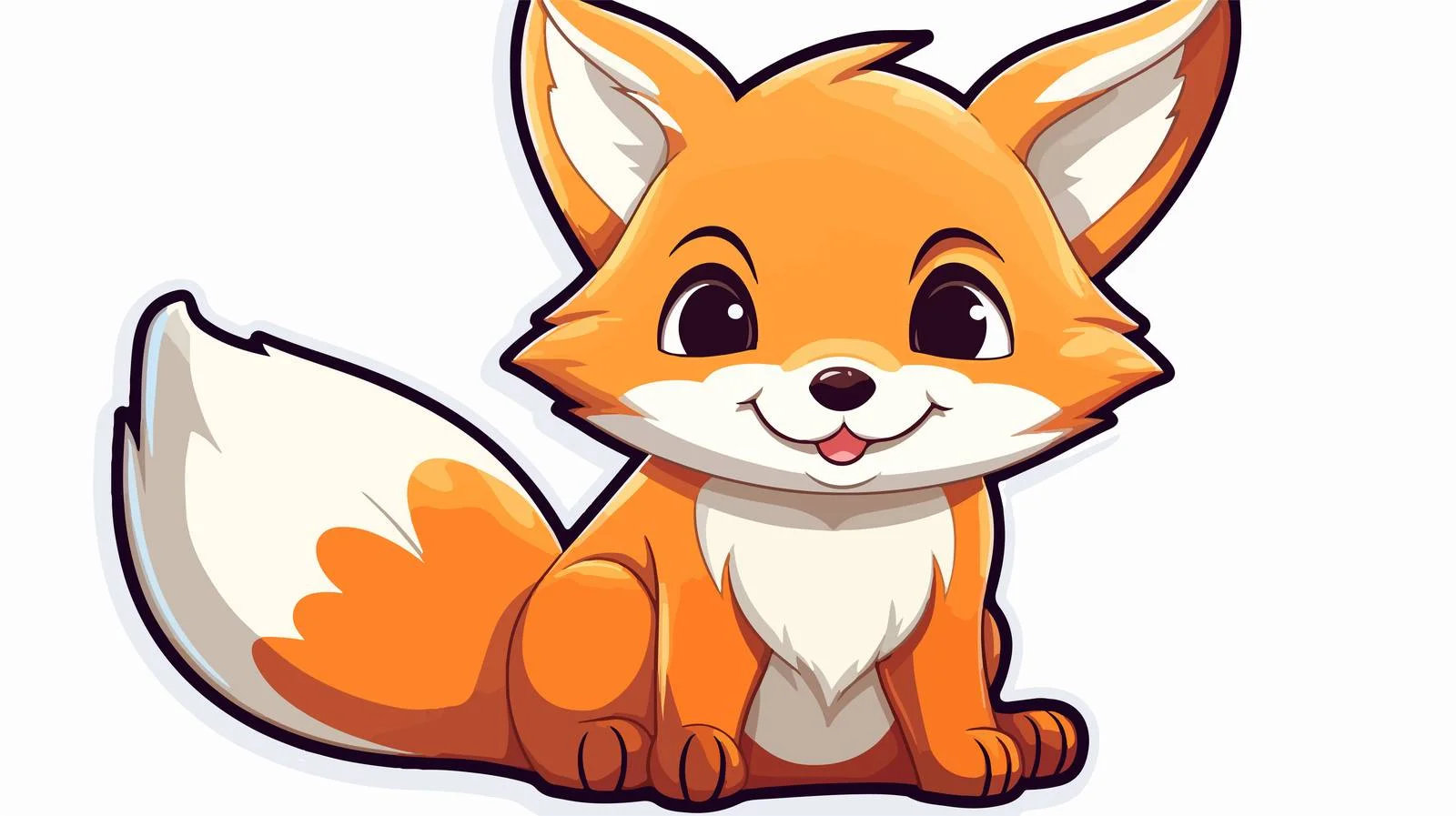 Friendly Fox Sticker Illustration — free download from Dotvec