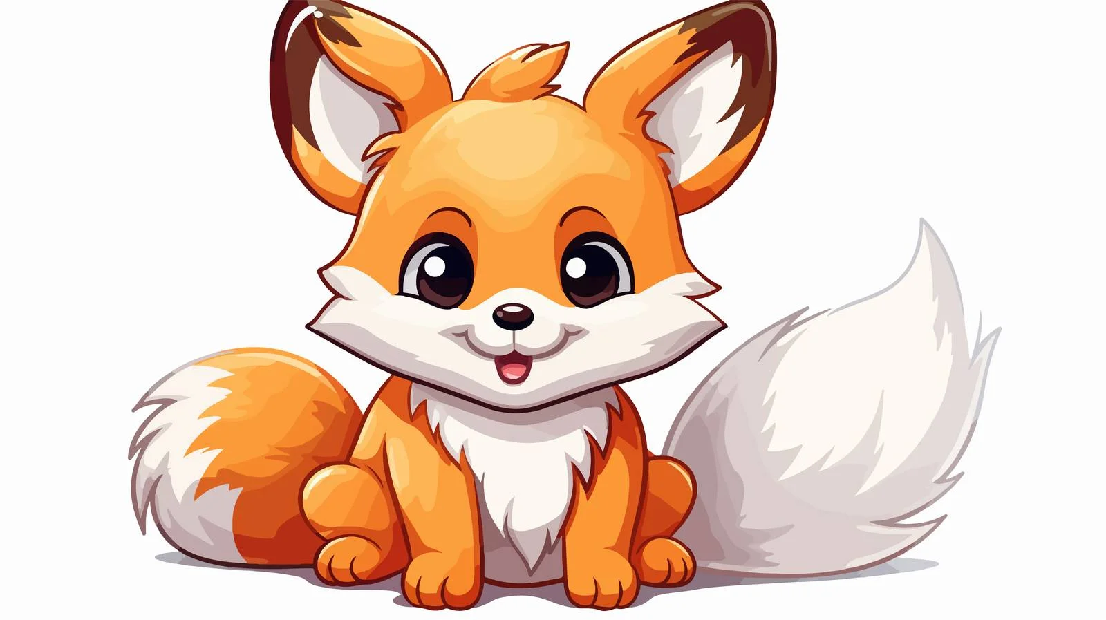 Friendly Fox Cartoon Sticker Illustration — free download from Dotvec
