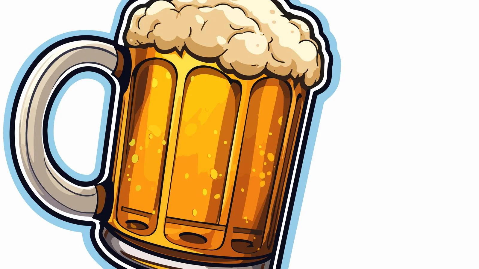 Cartoon Beer Glass Sticker