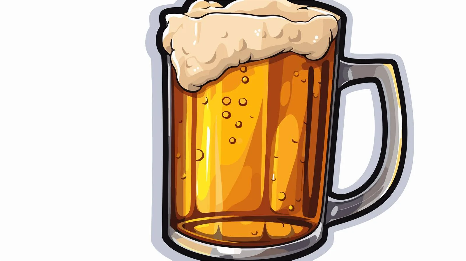 Cartoon Beer Glass Sticker