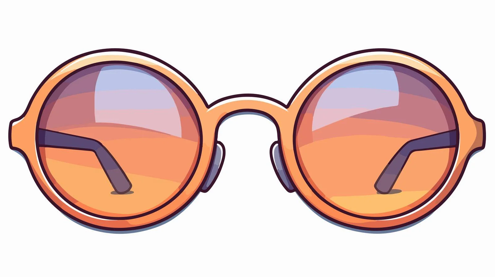Cartoon Glasses Sticker Illustration — free download from Dotvec