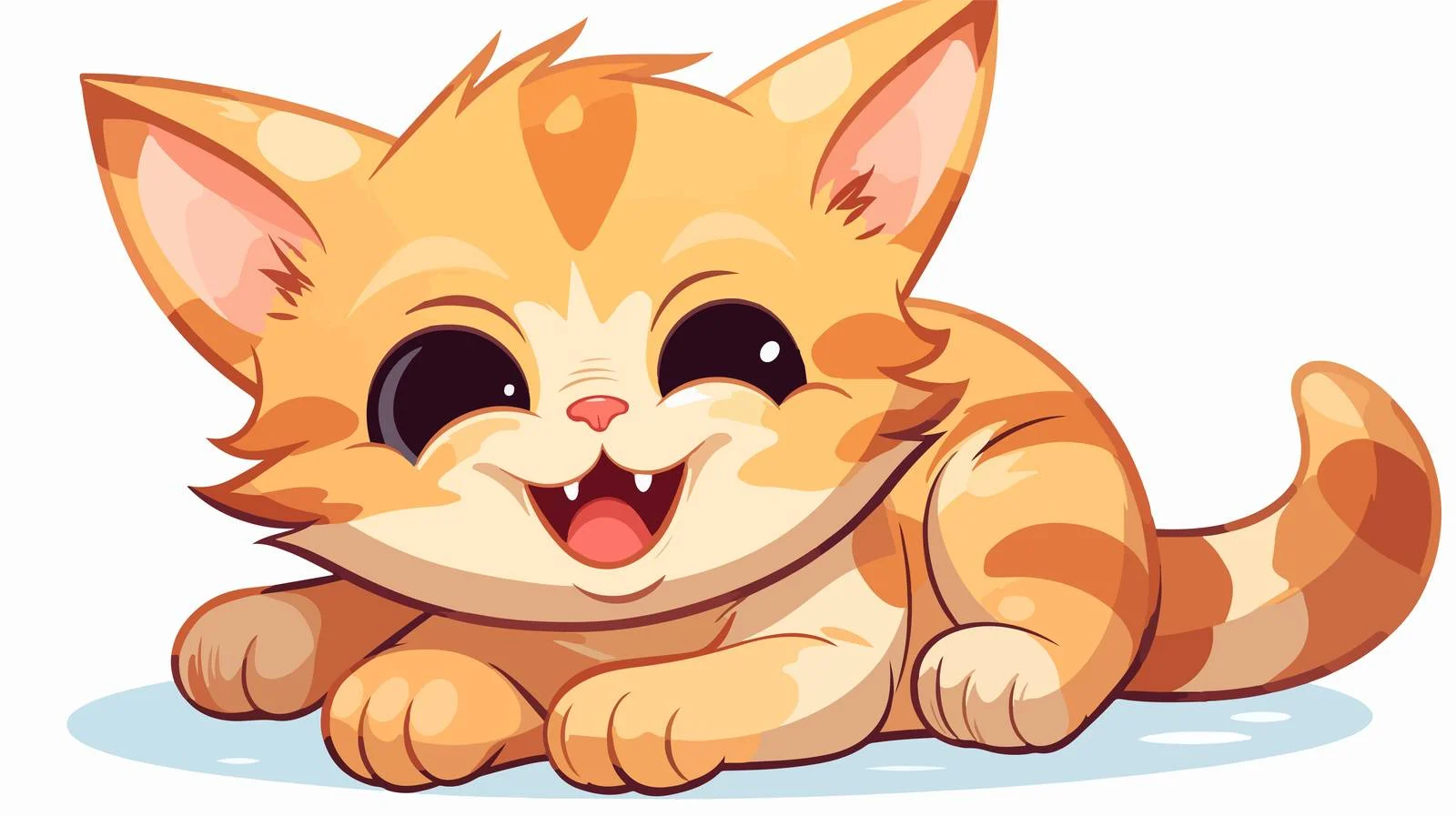 Happy Cat Cartoon Sticker — free download from Dotvec