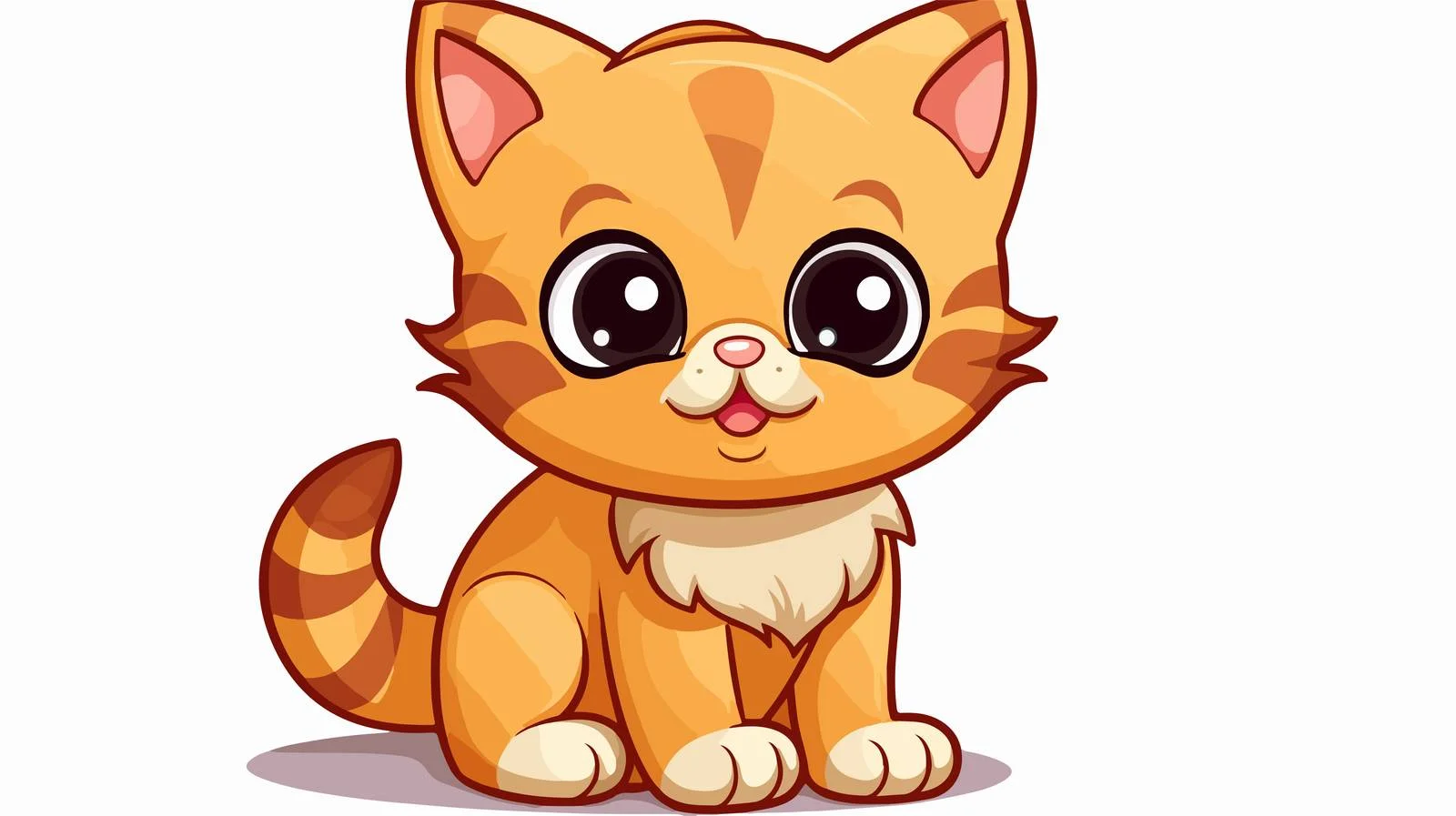 Cheerful Cat Sticker Illustration — free download from Dotvec