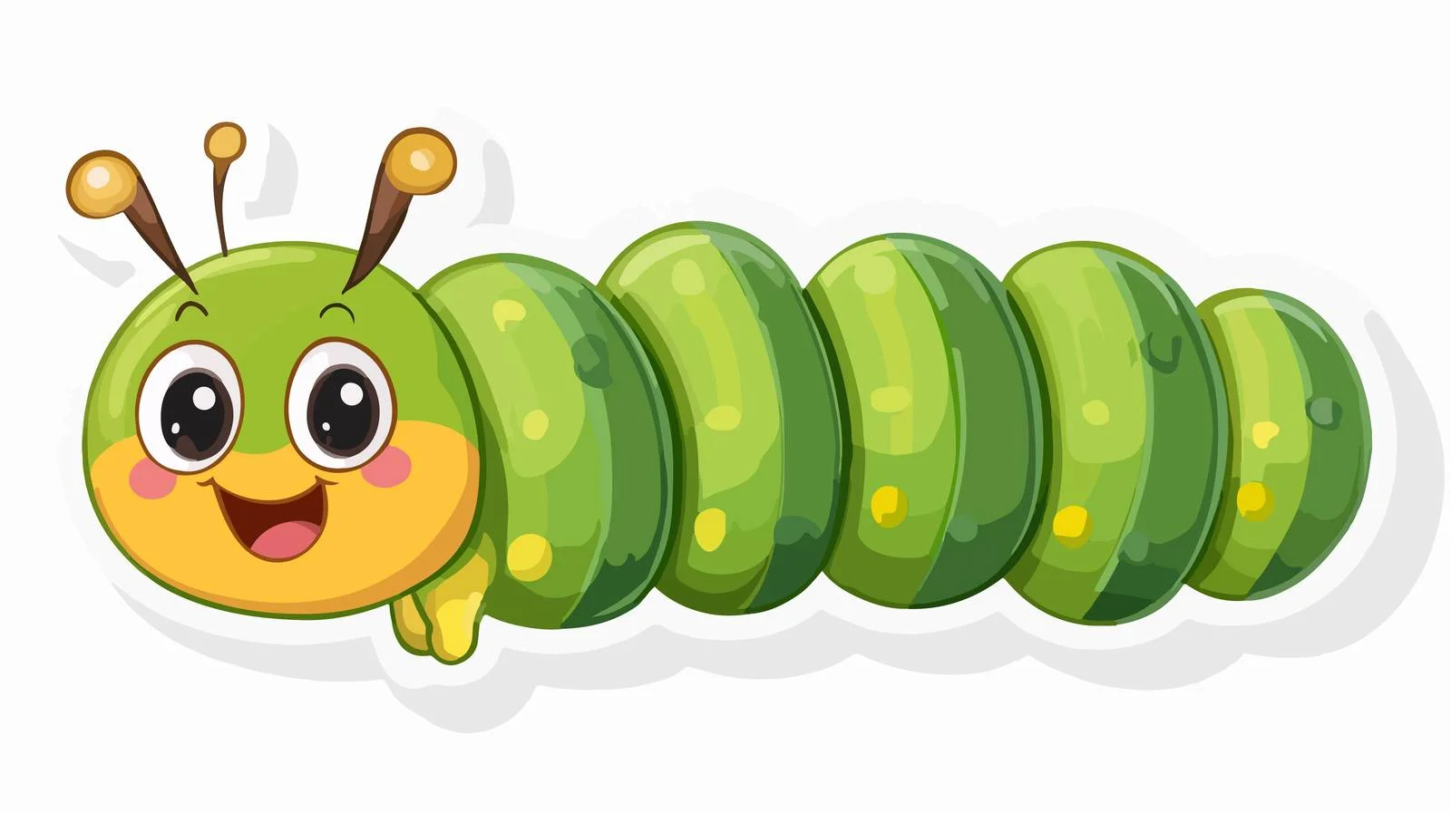 Cheerful Caterpillar Sticker Vector Illustration — free download from Dotvec