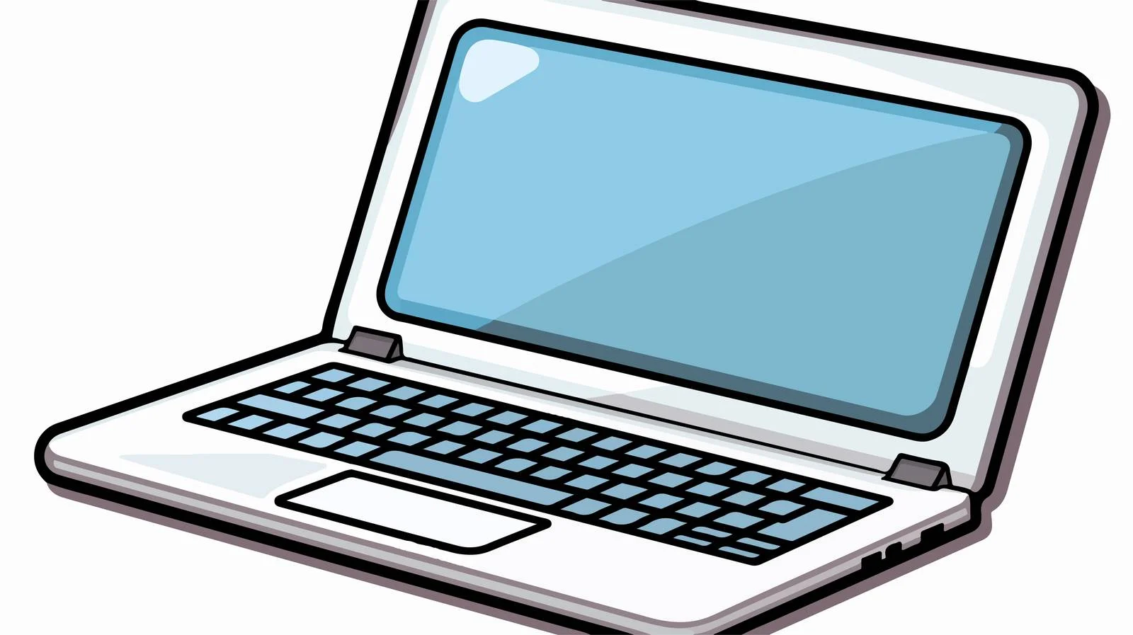 Cartoon Laptop Computer Sticker — free download from Dotvec