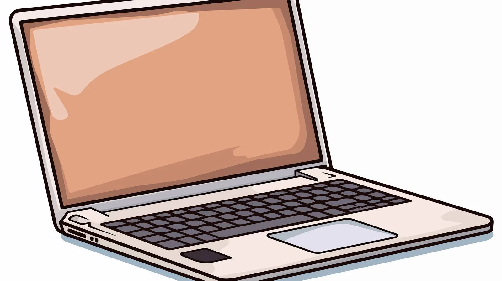 Cartoon Laptop Computer Sticker — free download from Dotvec