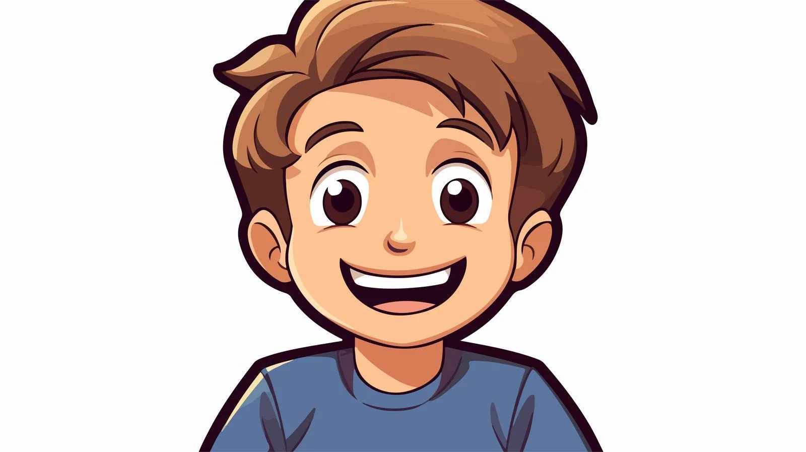 Cheerful Cartoon Boy Sticker — free download from Dotvec