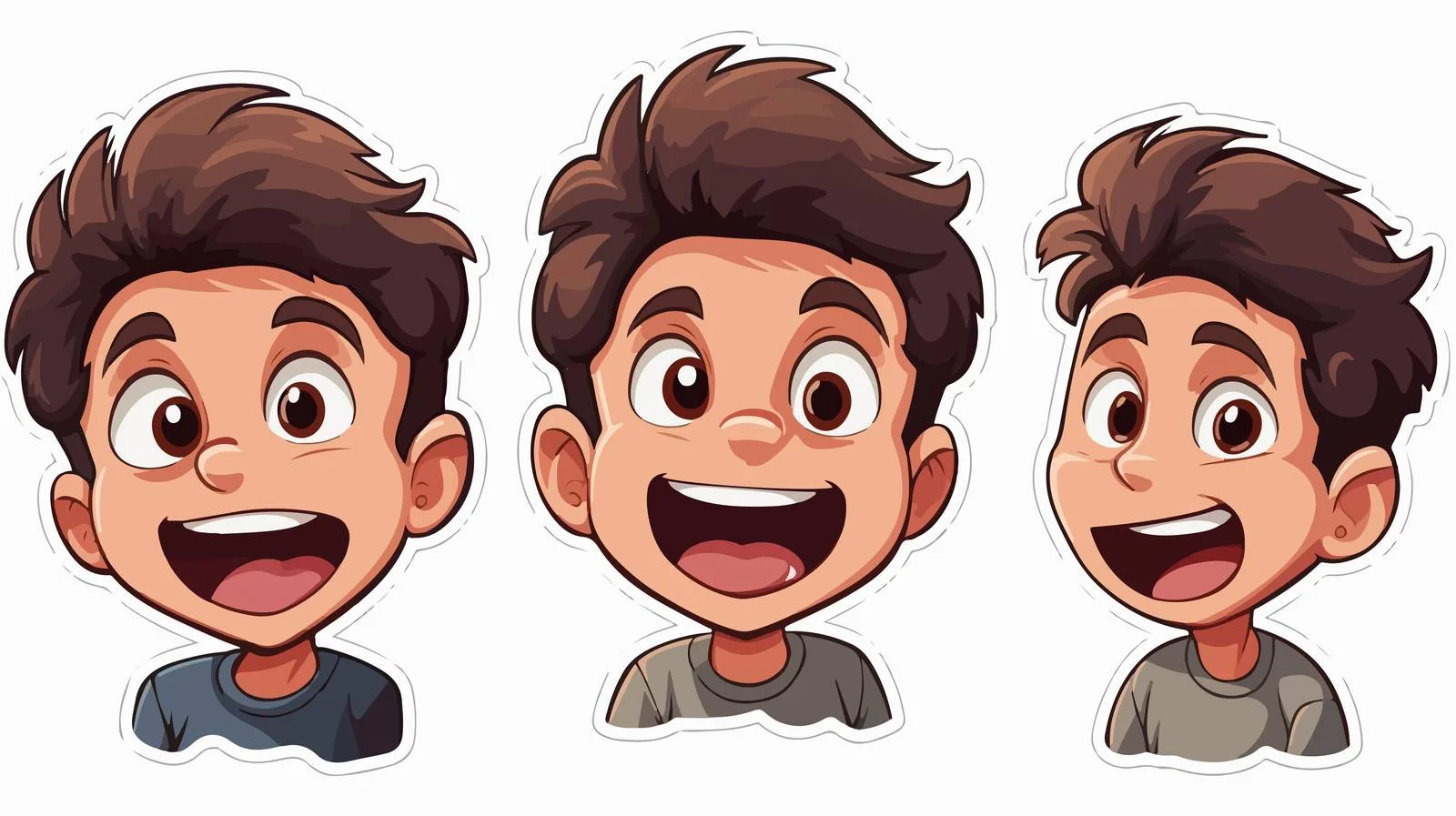 Cheerful Cartoon Boy Sticker — free download from Dotvec