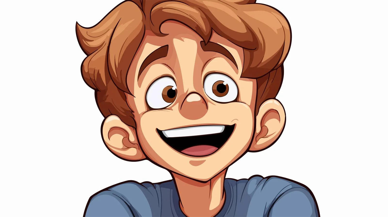 Laughing Cartoon Boy Sticker Illustration — free download from Dotvec