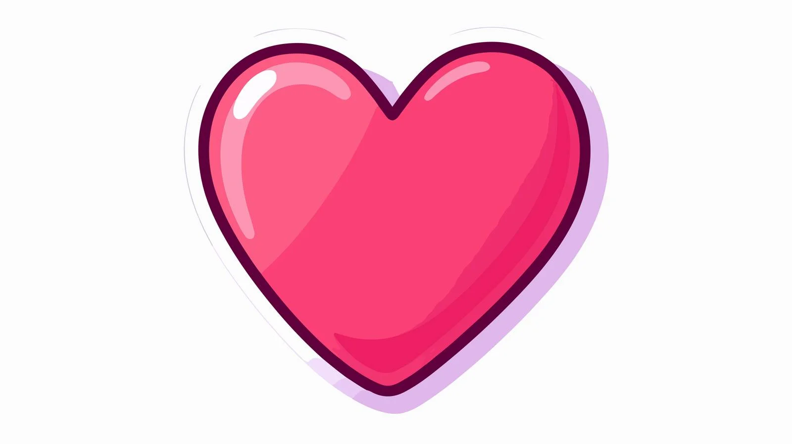 Cartoon Love Heart Sticker Illustration — free download from Dotvec