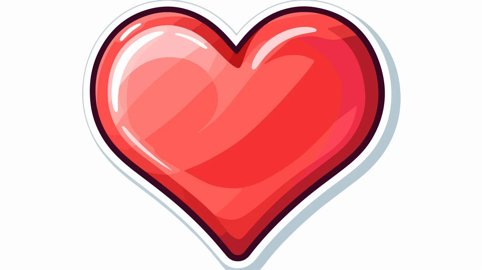 Cartoon Love Heart Sticker — free download from Dotvec