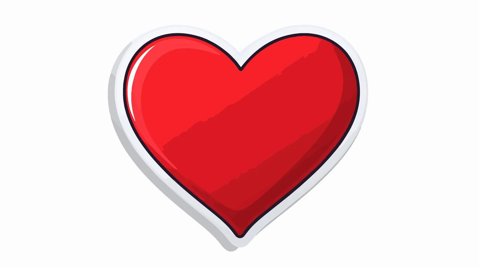 Cartoon Love Heart Sticker Illustration — free download from Dotvec