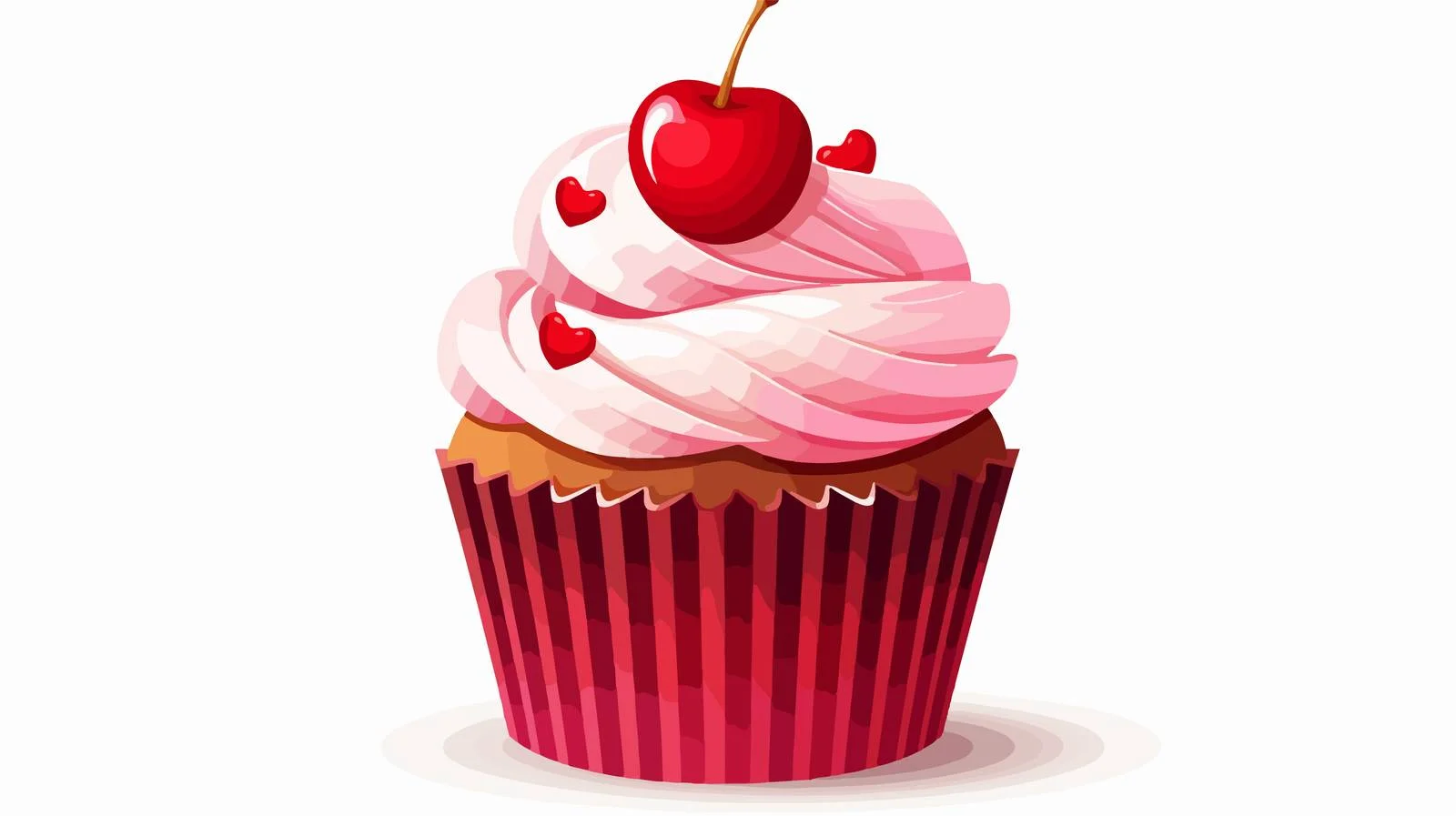 Love Heart Cupcake Sticker Vector — free download from Dotvec