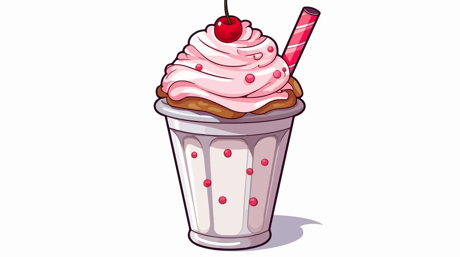 Cartoon Milkshake Sticker Vector Illustration — free download from Dotvec