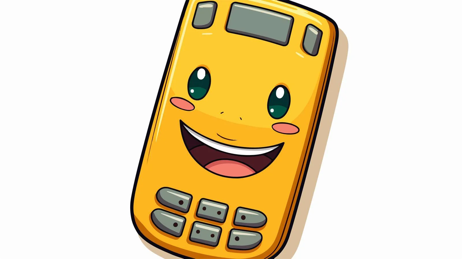 Cartoon Mobile Phone Sticker — free download from Dotvec