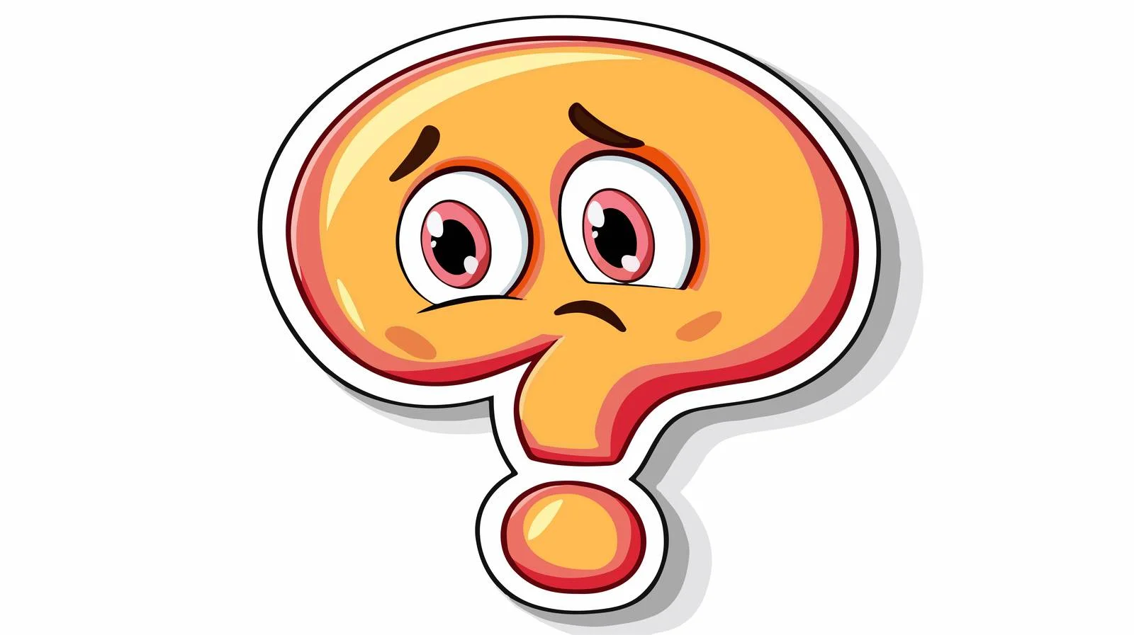 Cartoon Question Mark Sticker Vector Illustration — free download from Dotvec