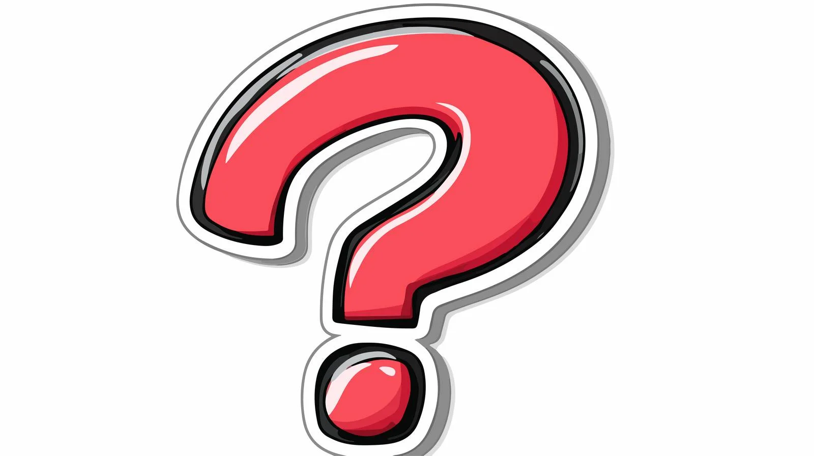 Cartoon Question Mark Sticker Vector Illustration — free download from Dotvec