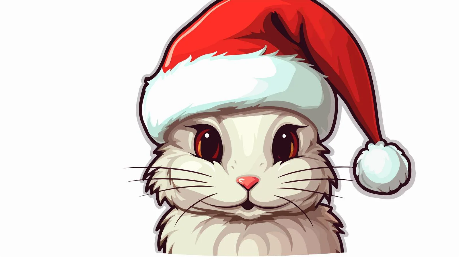 Festive Rabbit Christmas Sticker — free download from Dotvec