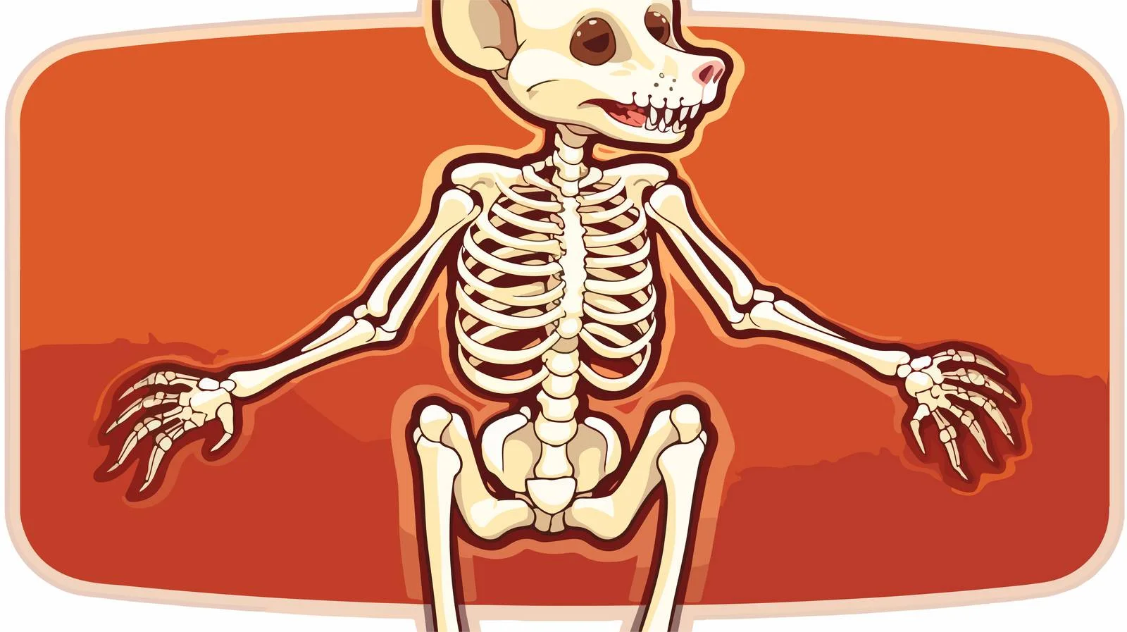 Cartoon Rat on Bones Sticker — free download from Dotvec