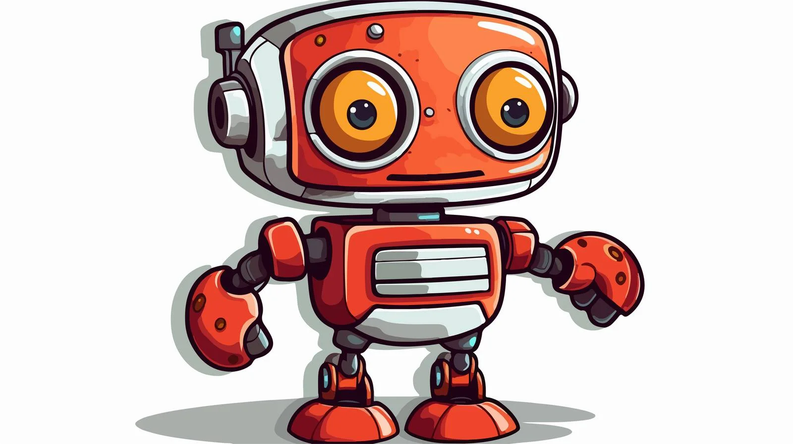Cartoon Robot Sticker Illustration — free download from Dotvec