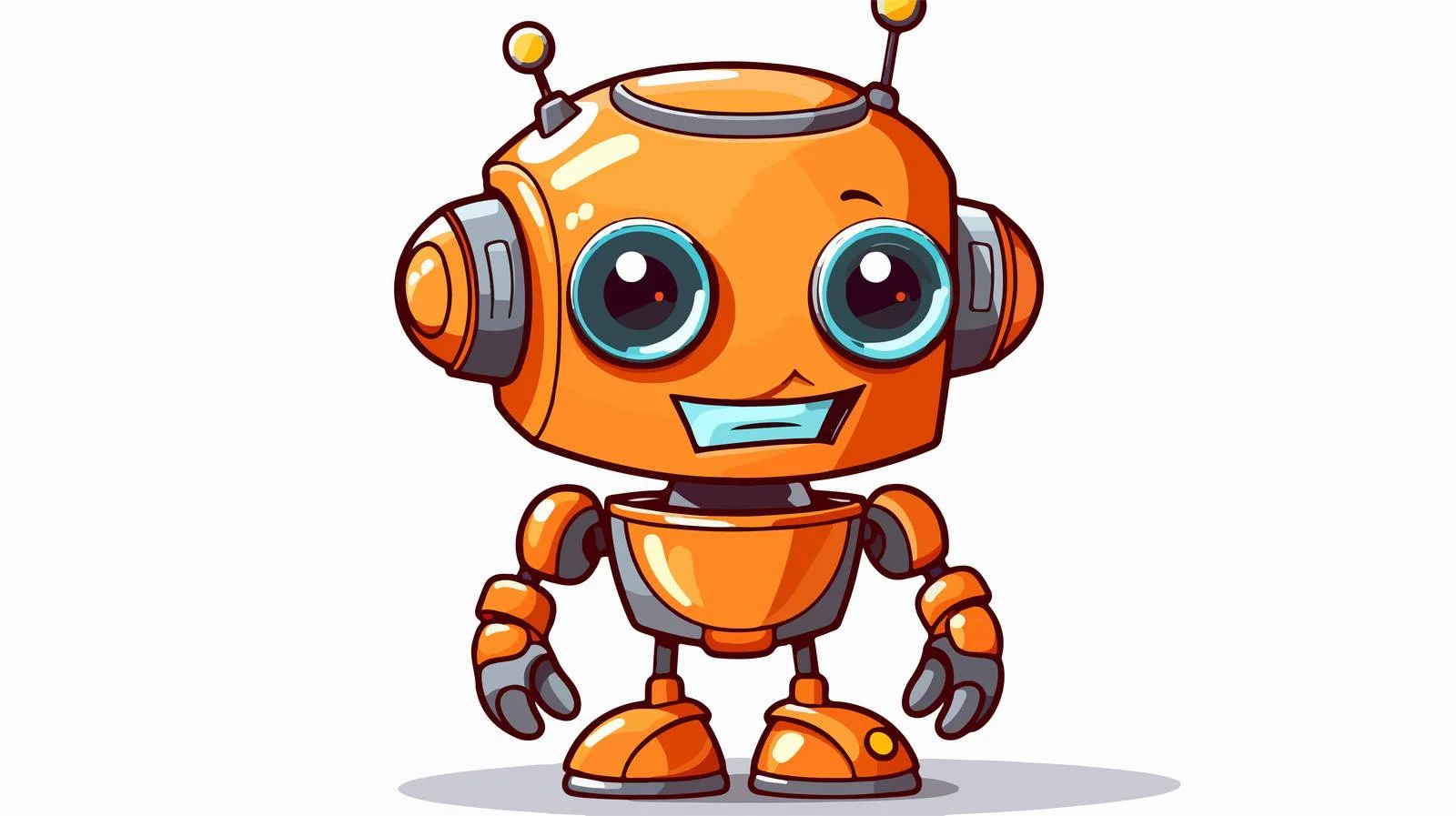 Cartoon Robot Sticker Illustration — free download from Dotvec