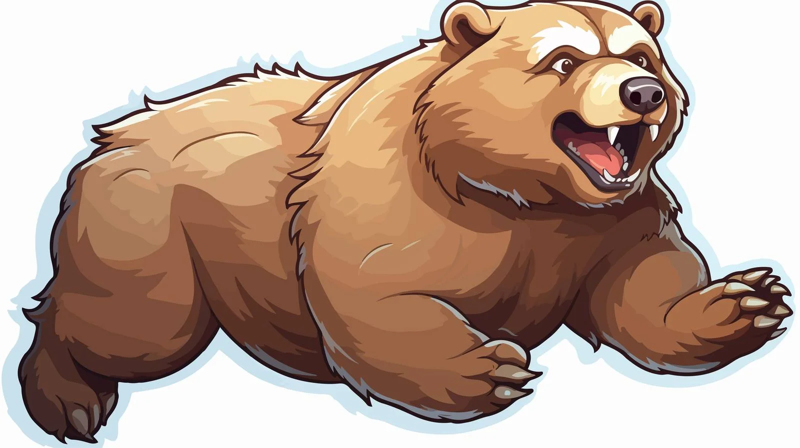Cartoon Running Bear Sticker Illustration — free download from Dotvec