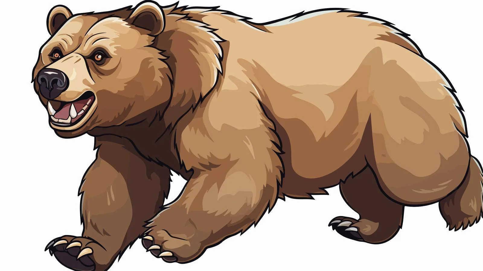 Running Bear Cartoon Sticker — free download from Dotvec