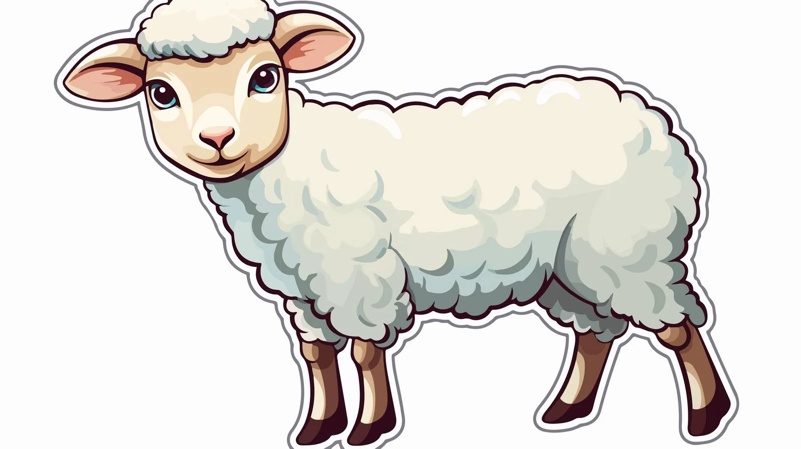 Cartoon Sheep Sticker Vector Illustration — free download from Dotvec