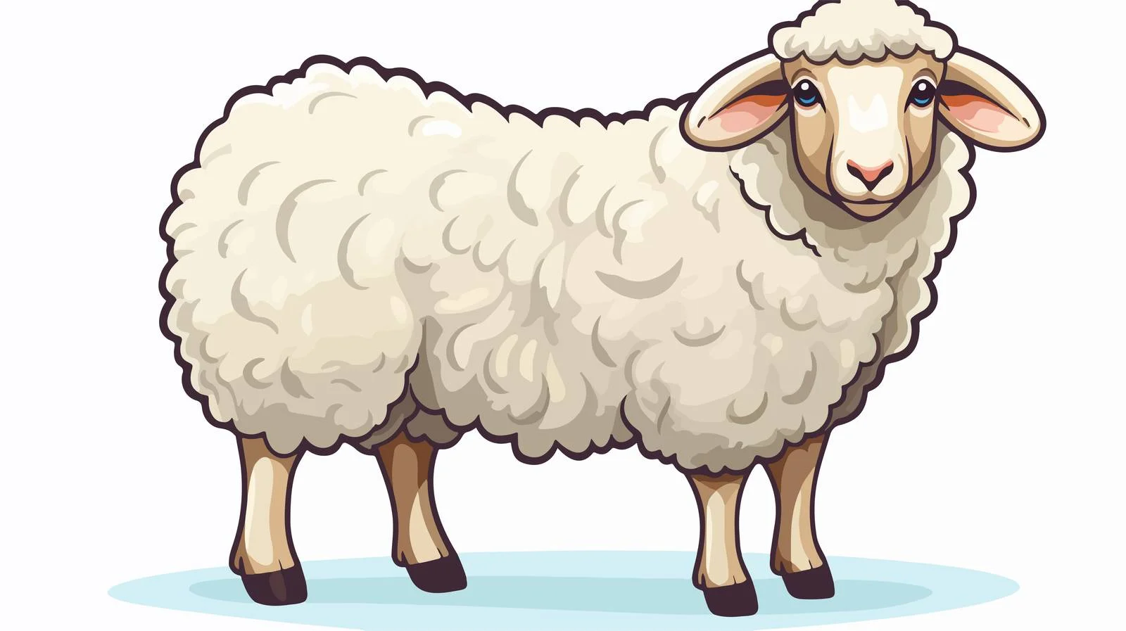 Adorable Cartoon Sheep Sticker — free download from Dotvec