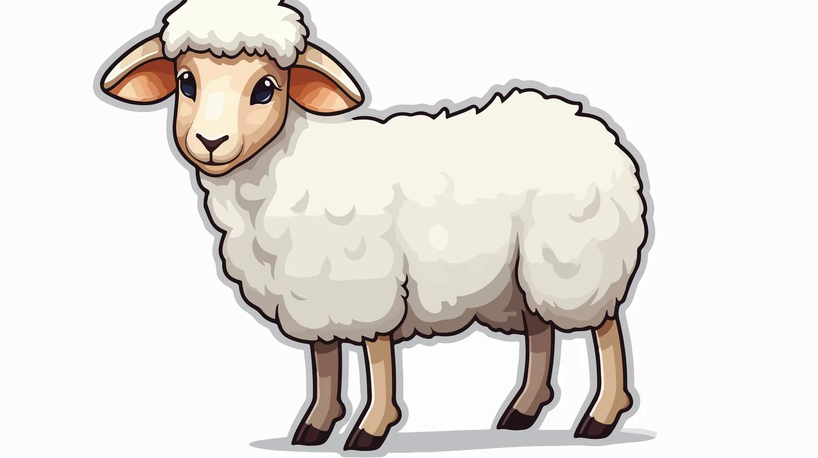 Cheerful Sheep Cartoon Sticker — free download from Dotvec