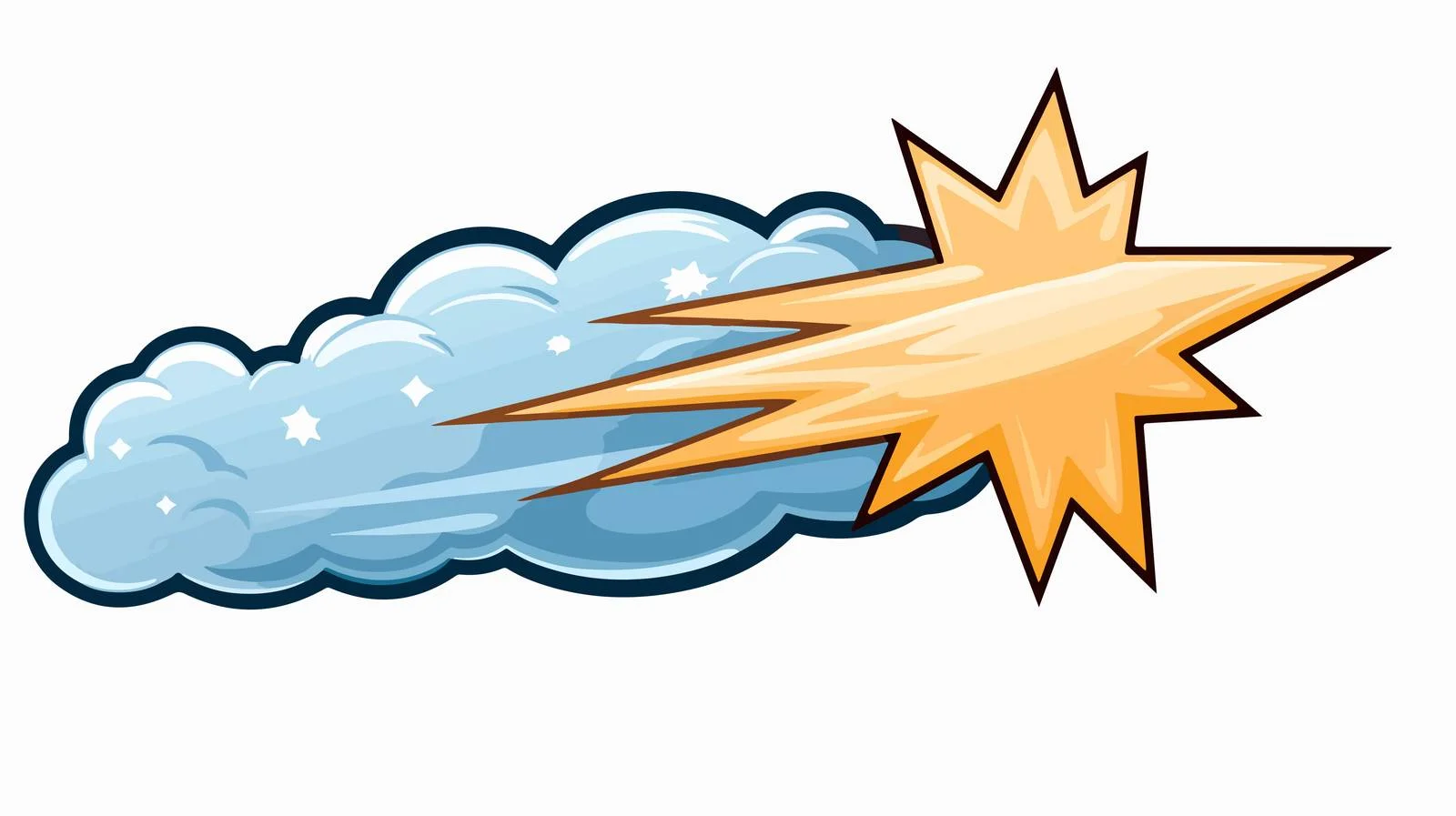 Cartoon Shooting Stars Sticker Vector Illustration — free download from Dotvec