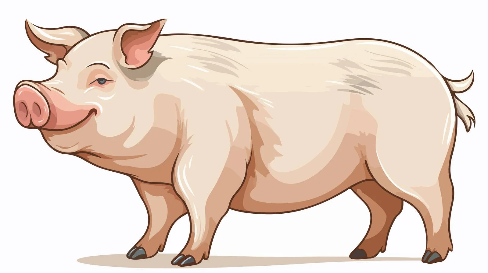 Smelly Pig Cartoon Sticker Illustration — free download from Dotvec