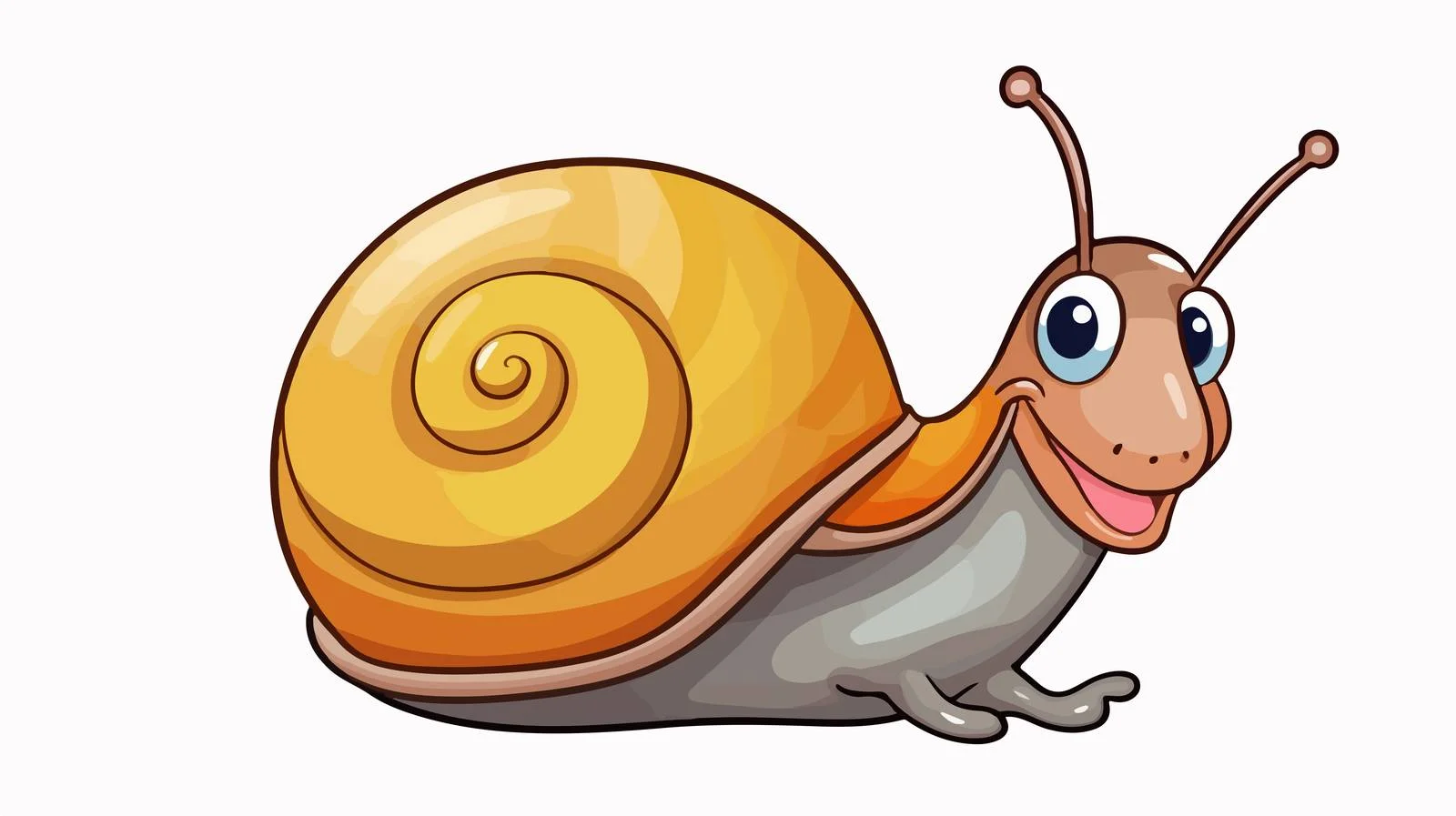 Cartoon Snail Sticker Illustration — free download from Dotvec