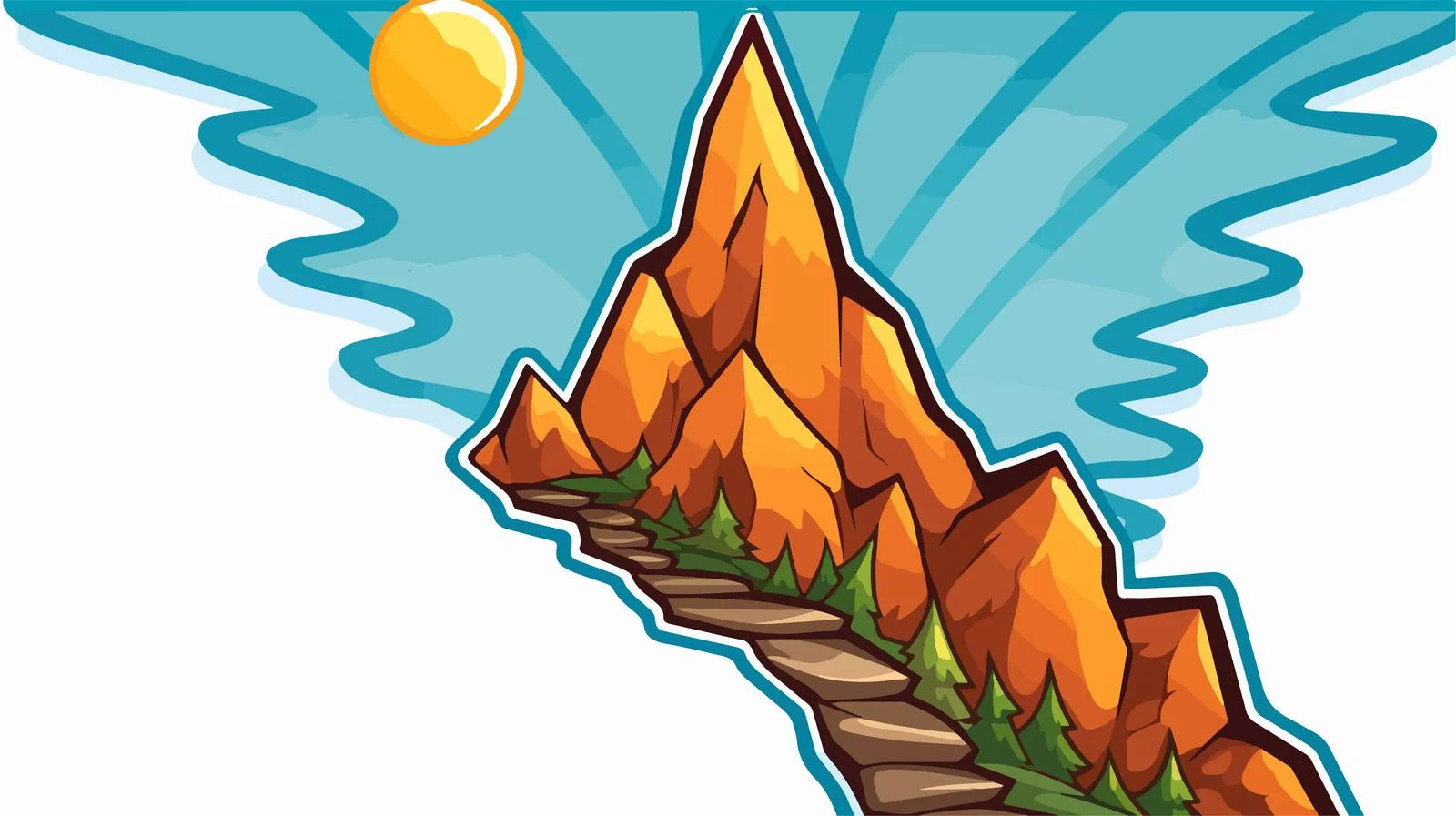 Cartoon Stepping Up Arrow Sticker — free download from Dotvec