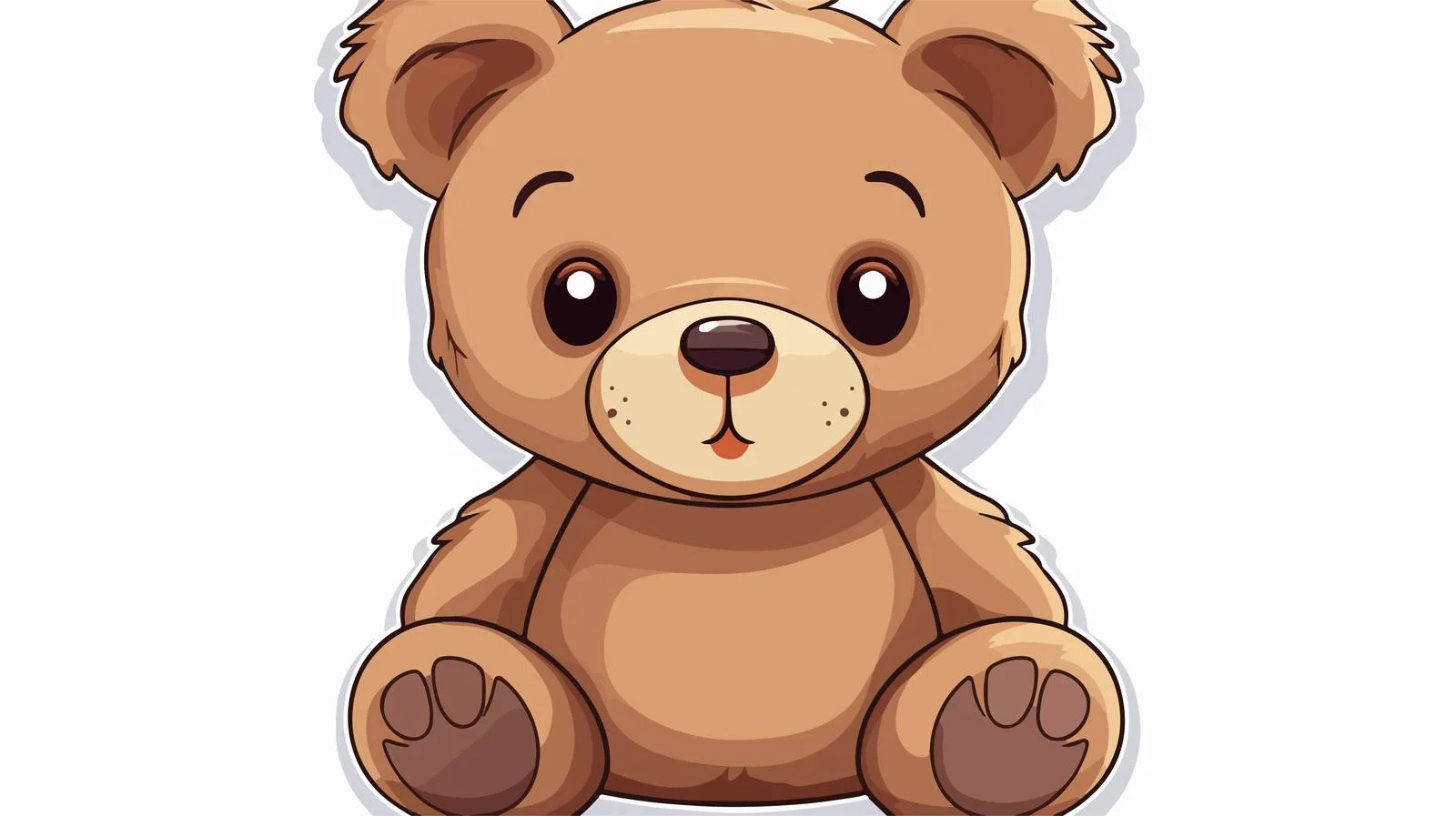 Cartoon Teddy Bear Sticker Illustration — free download from Dotvec