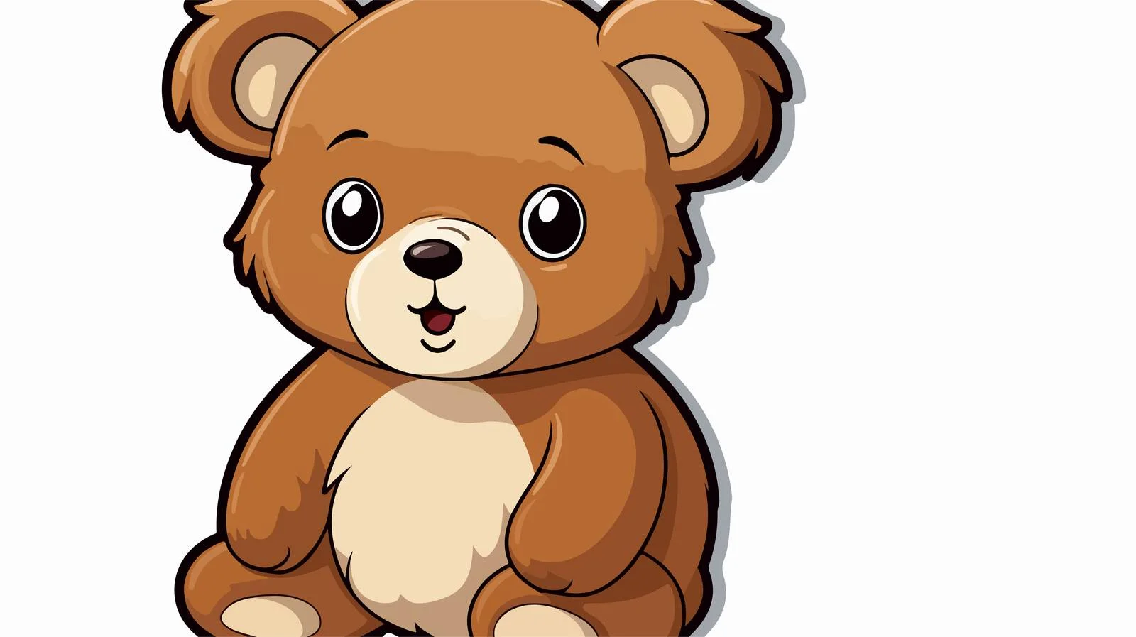 Cartoon Teddy Bear Sticker Illustration — free download from Dotvec