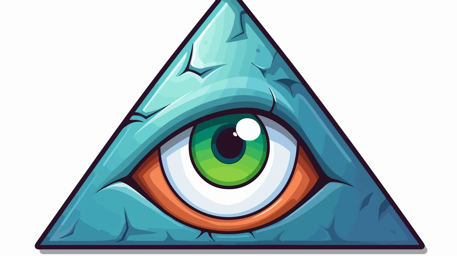 Cartoon Triangle Sticker Vector Illustration — free download from Dotvec