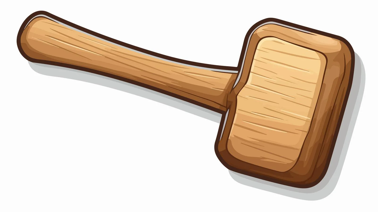 Cartoon Wooden Mallet Sticker — free download from Dotvec