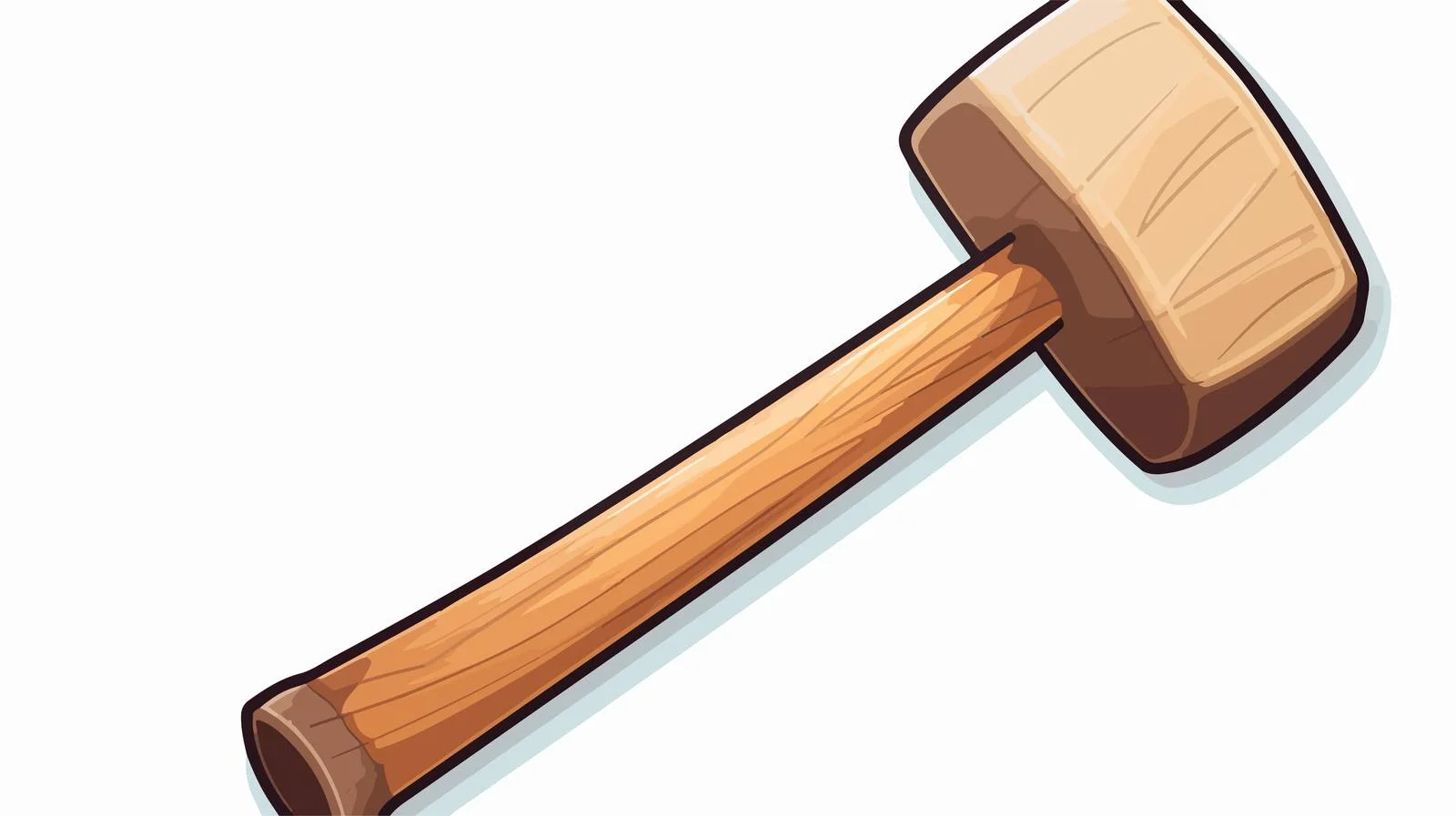 Cartoon Wooden Mallet Sticker — free download from Dotvec